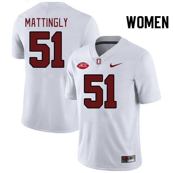 Women #51 Sam Mattingly Stanford Cardinal 2024 ACC Conference College Football Jerseys Stitched-Whit